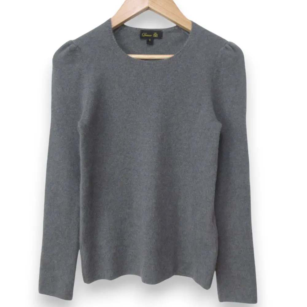 DRAWER ドゥロワー カシミヤウール クルーネック 長袖 ニット セーター カットソー 6513-106-0280 サイズ1 グレー