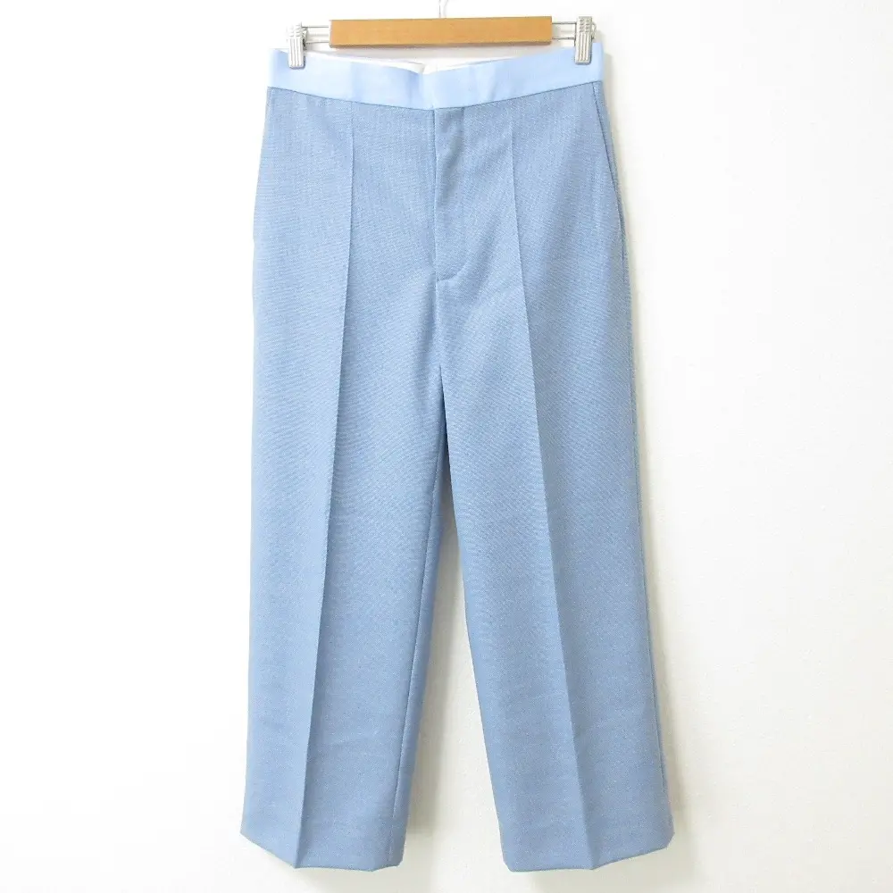 Drawer ドゥロワー ウールナナコプレスパンツ ワイド スラックス 6514-236-1398 40 サックス