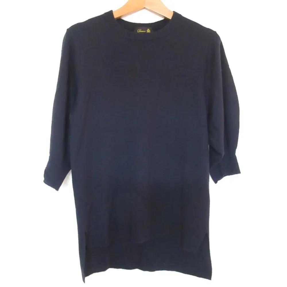 Drawer ドゥロワー 16Gカシミヤパフスリーブニット ハーフスリーブ クルーネック プルオーバー 6518-105-0394 2 ネイビー