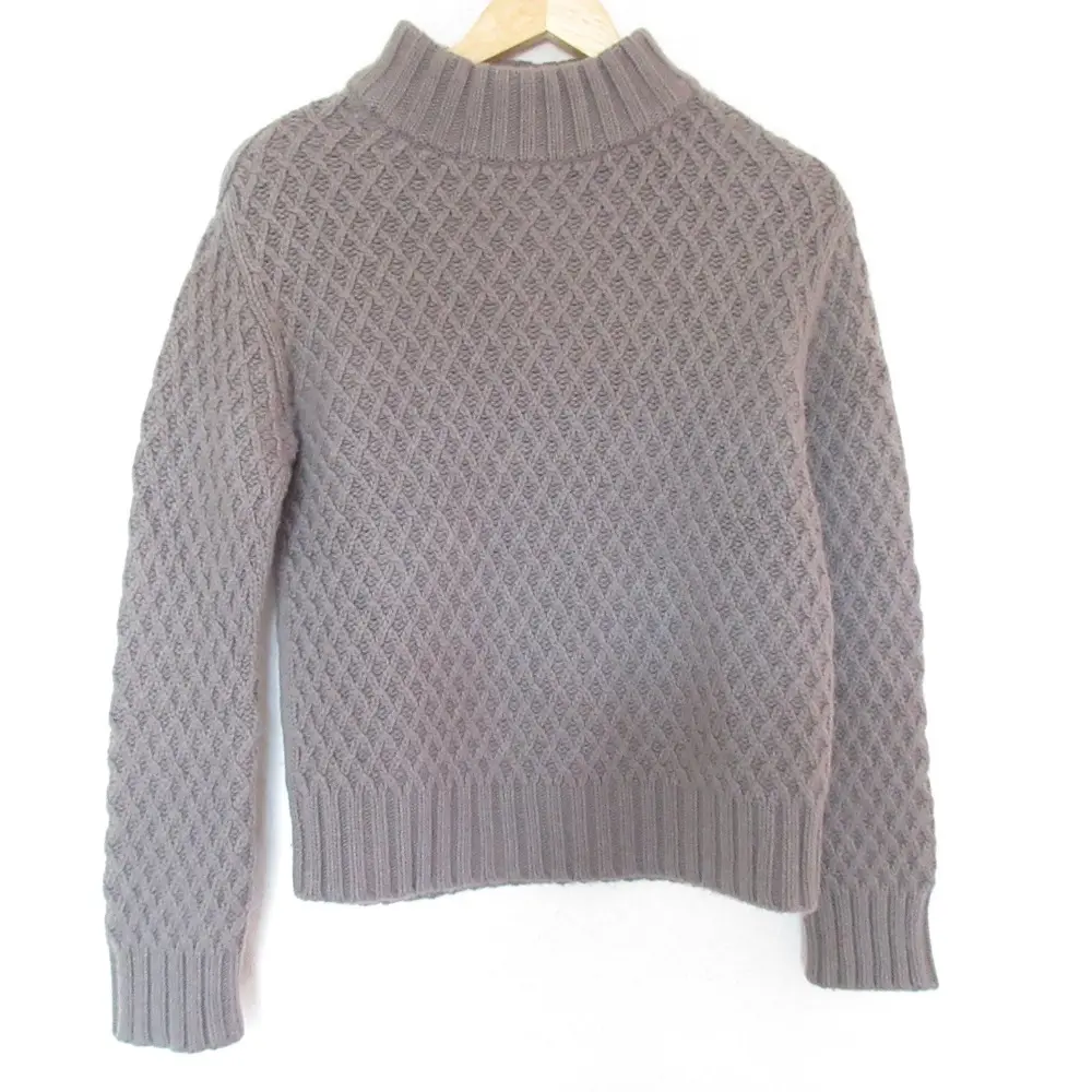 Drawer ドゥロワー カシミヤブレンド 長袖 モックネック バスケットニット プルオーバー セーター 6513-106-0535 2 グレージュ