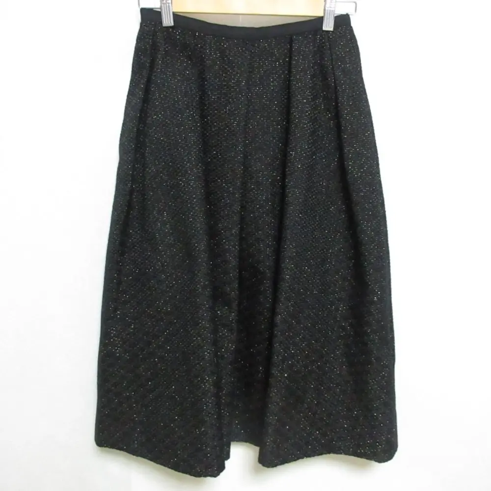 Drawer ドゥロワー シルクブレンド ラメジャカード ギャザースカート 6524-299-1224 36 ブラック