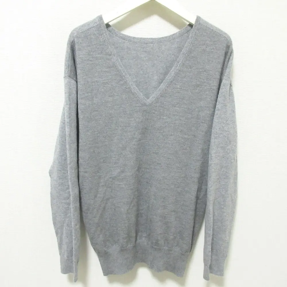 DRAWER ドゥロワー カシミヤ 2way ロングスリーブ ニット カットソー セーター 2 グレー