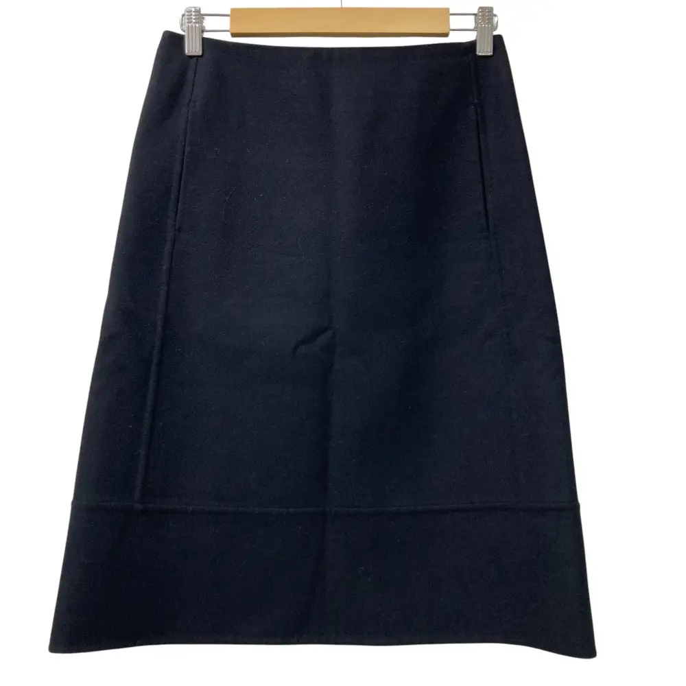 DRAWER ドゥロワー ウール ひざ丈 スカート サイズ36 ブラック
