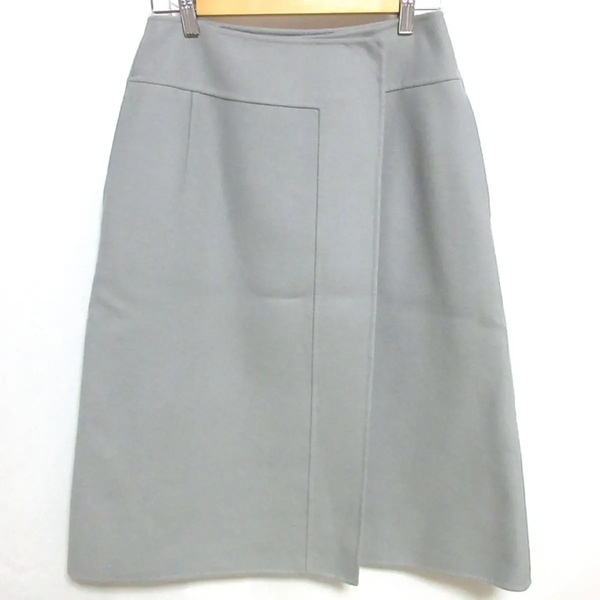 Drawer ドゥロワー ひざ下丈 ウールケヌキラップスカート 6524-299-1361 36 グレー