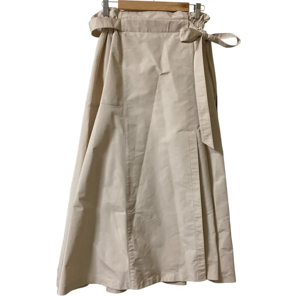 DRAWER ドゥロワー ウール100％ バックジップ ミモレ丈 フレアスカート