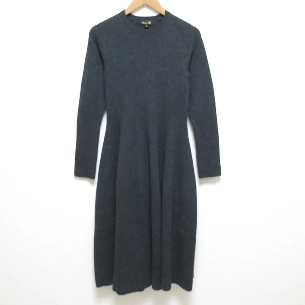 Drawer ドゥロワー ウールカシミヤニットワンピース 6526-199-0954 サイズ2 グレー