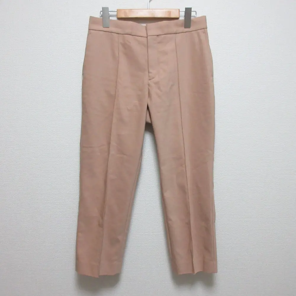 drawer ドゥロワー SP C/N/PU STRCH GABAPT ギャバジン ストレートパンツ スラックス 6514-236-1076 サイズ38 ベージュ
