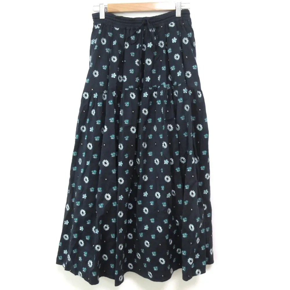 DRAWER ドゥロワー ティアード シルクブレンド フリンジ ひざ丈 ラップ