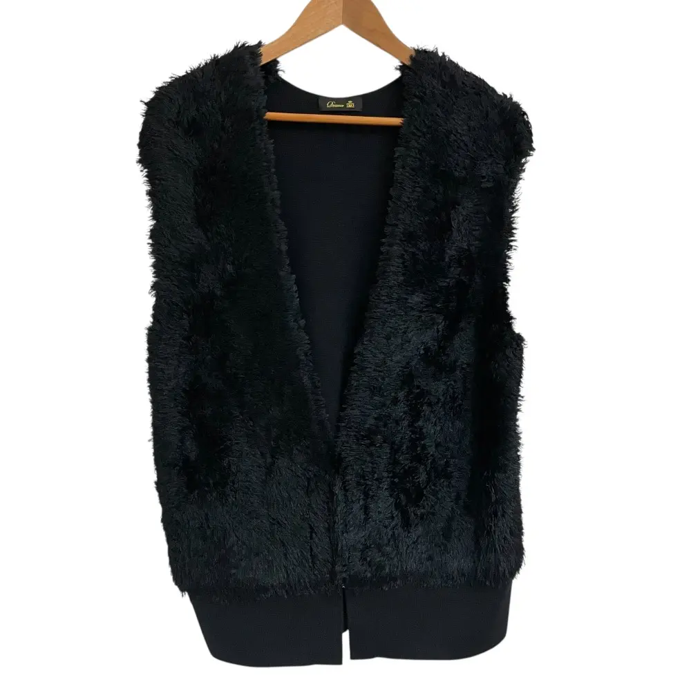 DRAWER ドゥロワー 2024年モデル PRE2 シルク ミラノフリンジ リブニット ノースリーブ ベスト ブラック