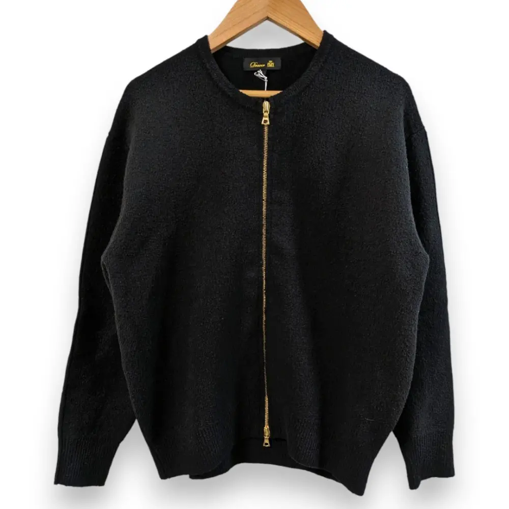 DRAWER ドゥロワー RT2 9G ブークレジップアップカーディガン サイズ1 ブラック