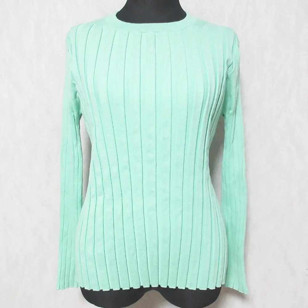 Drawer ドゥロワー 16Gリブクルーネックプルオーバーニット カットソー 6513-105-0977 グリーン