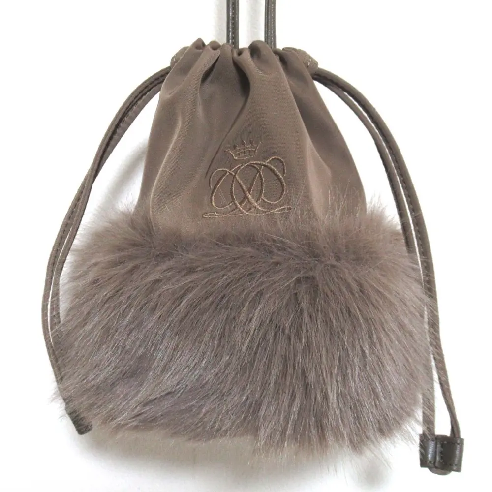 25AW Drawer ドゥロワー ノベルティ フェイクファー 2way ドロスト ショルダーバッグ ハンドバッグ ブラウン