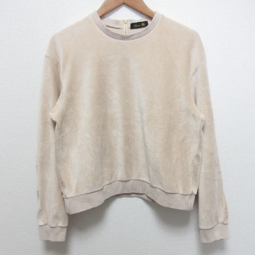 Drawer ドゥロワー RESORT1 バックジップクルーロングスリーブ コーデュロイ プルオーバー 6512-299-0290 ベージュ