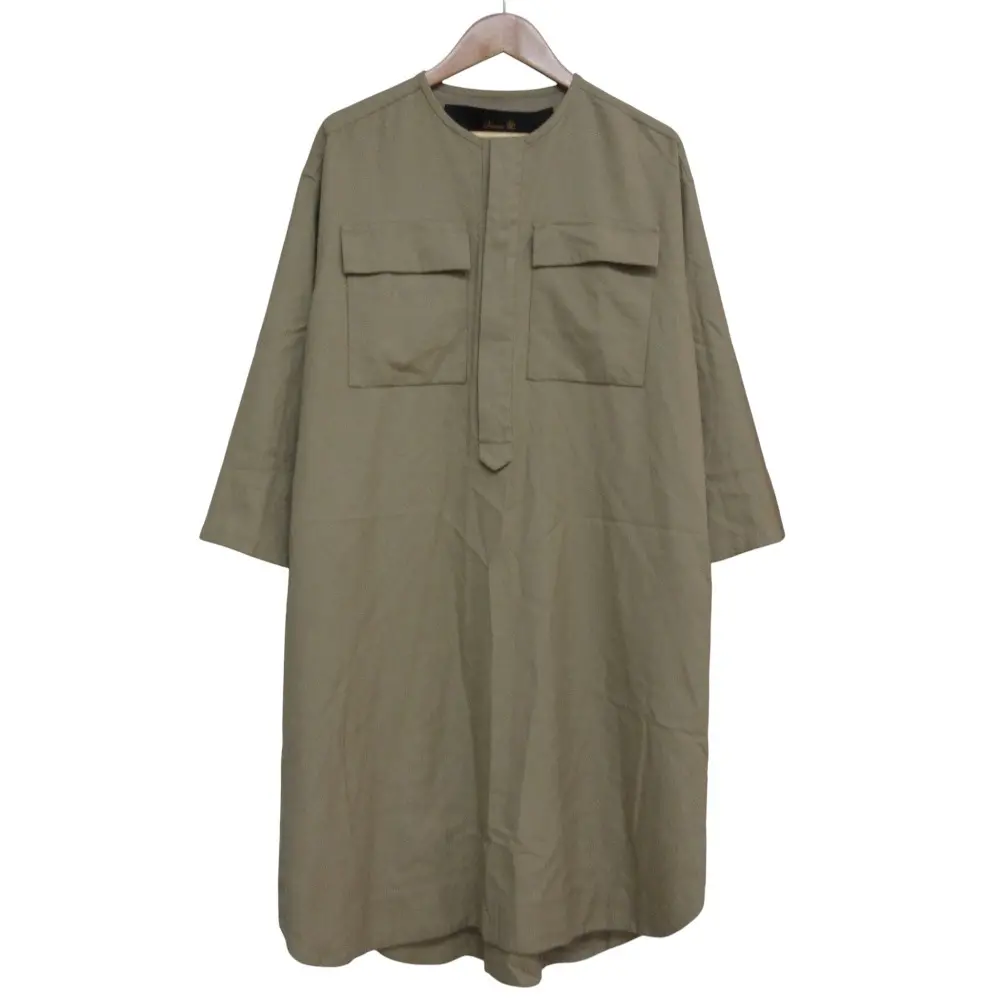 DRAWER ドゥロワー カシミヤ プルオーバー ミディワンピース 36 カーキベージュ