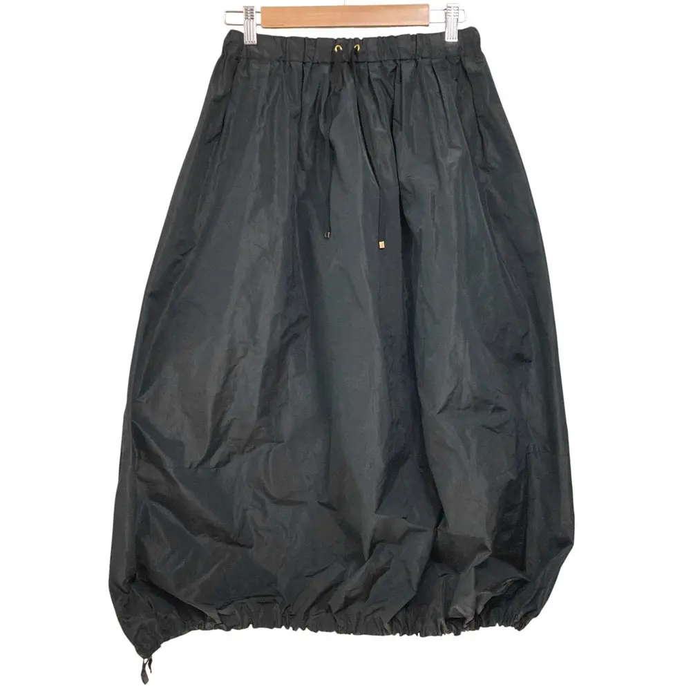 24SS DRAWER ドゥロワー SUMMER1 ウェストギャザースカート 6524-299-1826 サイズ38 ブラック