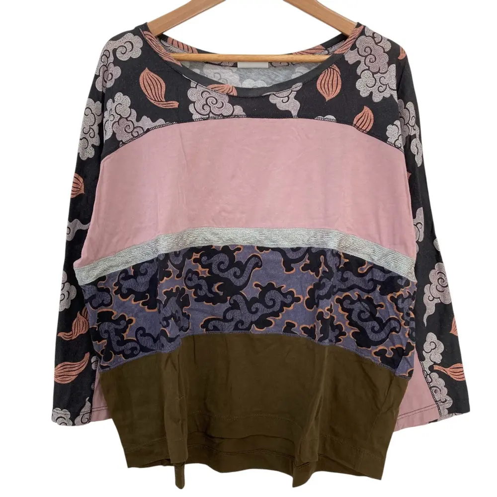 Dries Van Noten ドリスヴァンノッテン ハネルボーダー ロングスリーブカットソー サイズS マルチカラー