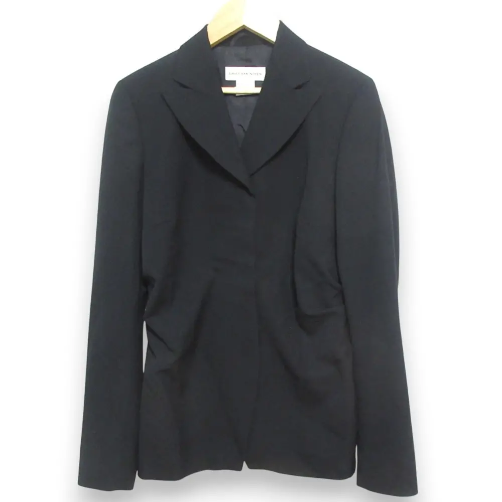 DRIES VAN NOTEN ドリスヴァンノッテン ライカ期 ウール ストレッチ テーラードジャケット サイズ38 ブラック