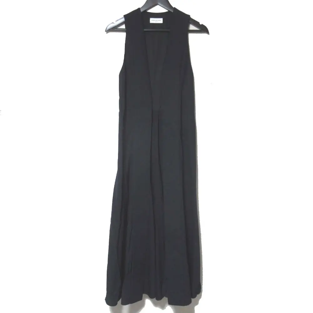 DRIES VAN NOTEN ドリスヴァンノッテン オープンフロント ロング ジレ ベスト サイズ34 ネイビー