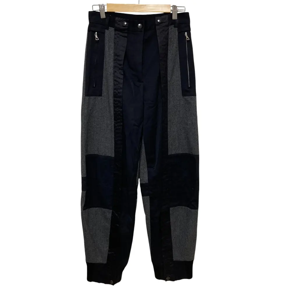 DRIES VAN NOTEN ドリスヴァンノッテン パッチワーク切替 ジョガーパンツ サイズ36 グレー×ネイビー