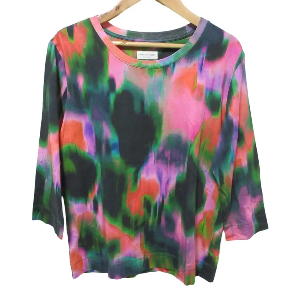 Dries Van Noten ドリスヴァンノッテン タイダイ染め 七分袖Tシャツ XS マルチカラー