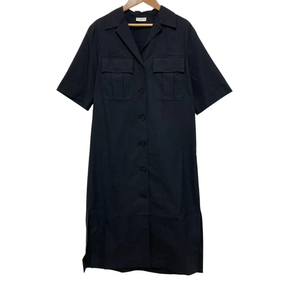 DRIES VAN NOTEN ドリスヴァンノッテン ワークシャツワンピース サイズ34 ダークネイビー