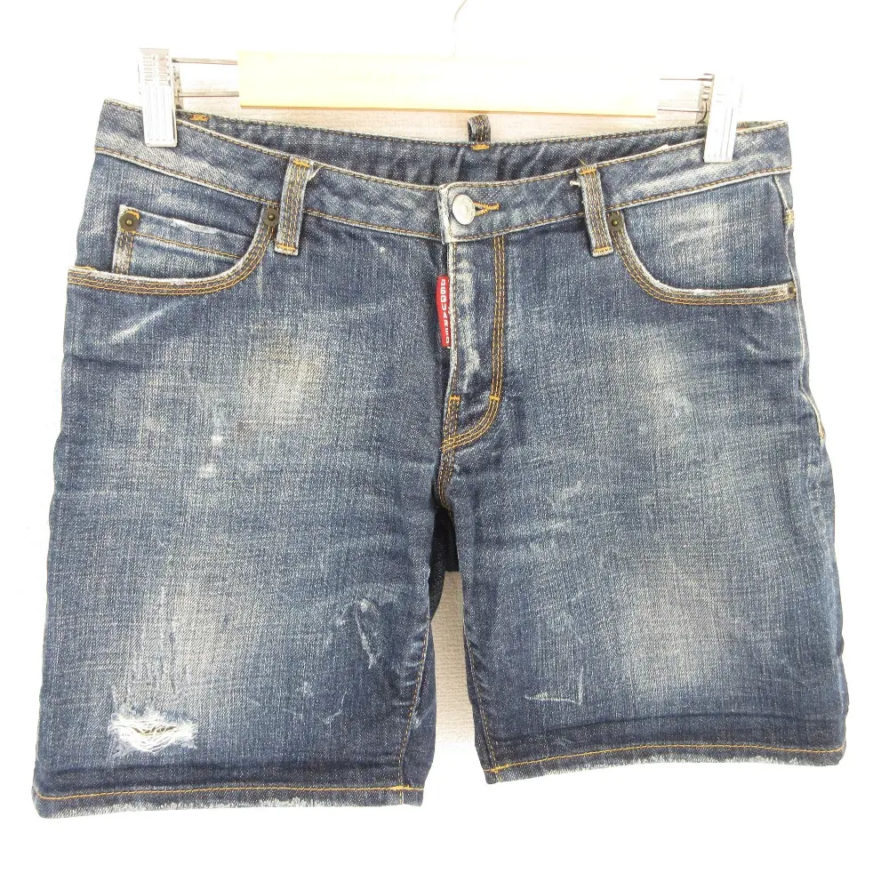 DSQUARED2 ディースクエアード ストレッチ ダメージ加工 デニム ショートパンツ ハーフパンツ サイズ40 インディゴ