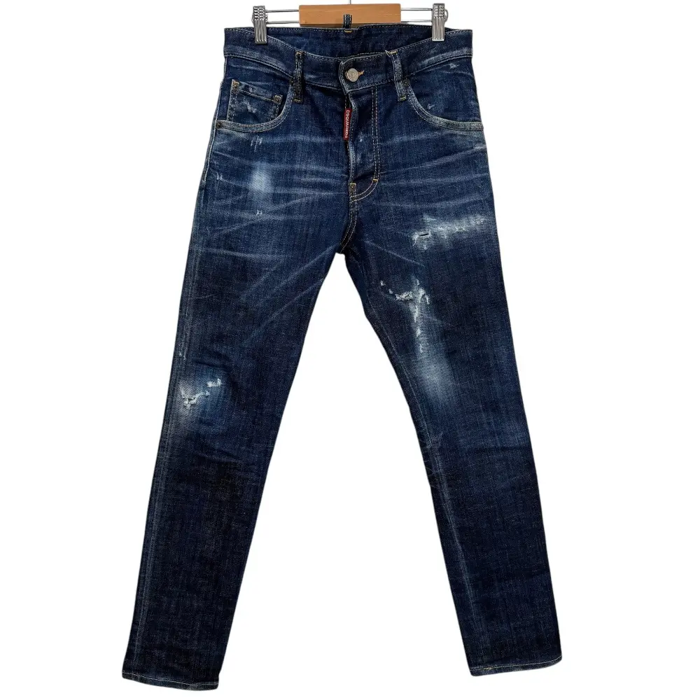 23SS Dsquared2 ディースクエアード SKATER JEAN ストレッチ クラッシュ デニムパンツ ジーンズ 42 インディゴブルー