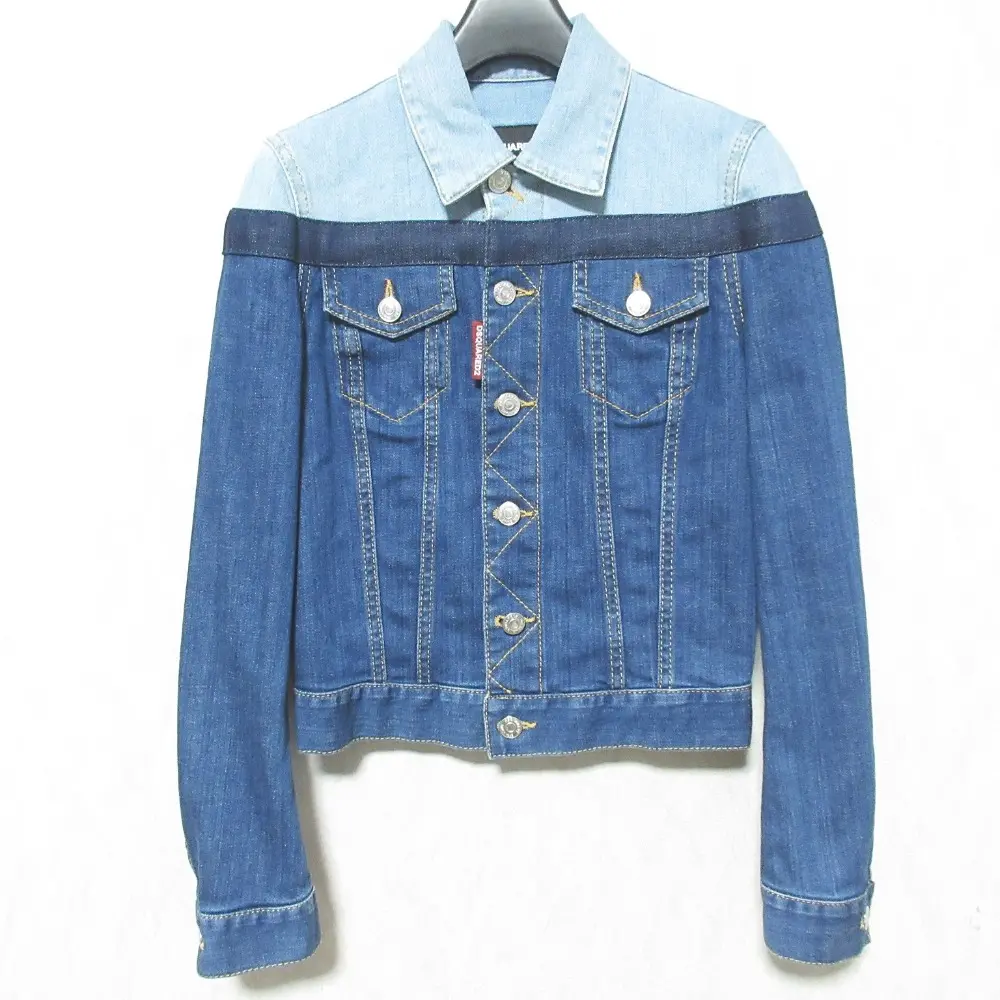 DSQUARED2 ディースクエアード ストレッチ 切り替え デニムジャケット S75AM0427 S30342 36 ブルー