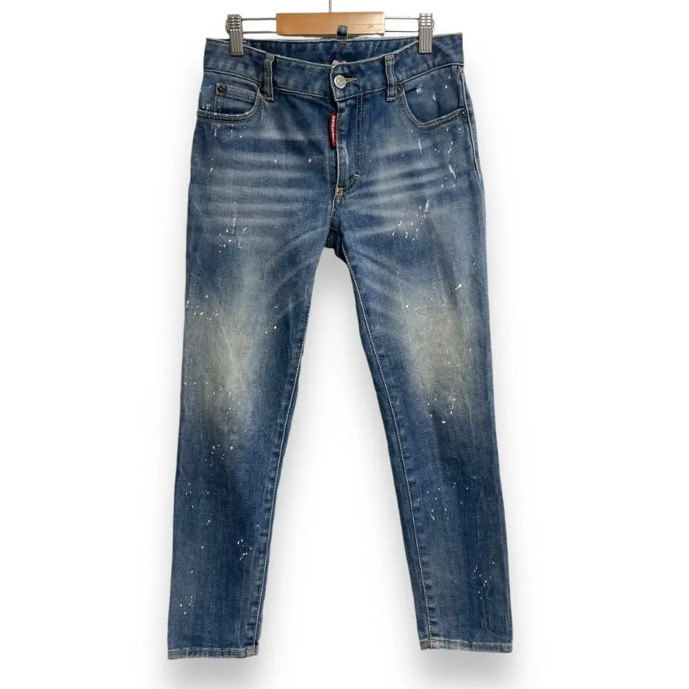 22SS Dsquared2 ディースクエアード ペイント加工 ジップフライ ジーンズ デニムパンツ 36 インディゴブルー