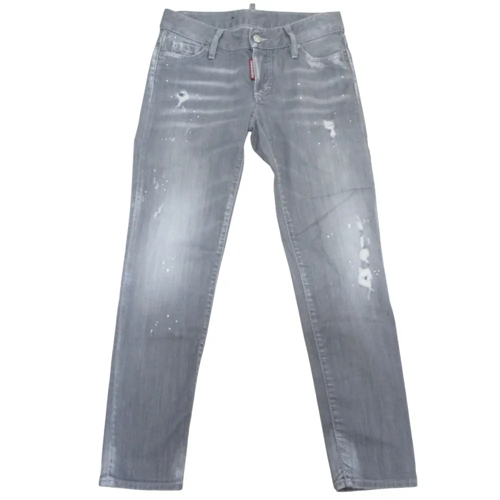 DSQUARED2 ディースクエアード Jennifer Cropped Jean スリムフィット デニムパンツ 36 ライトグレー
