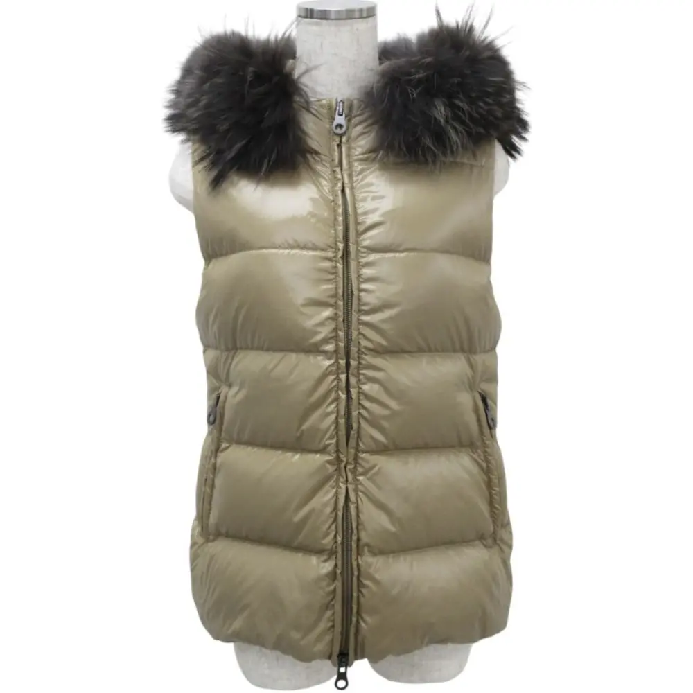 DUVETICA デュべティカ GOCCIA ゴッチャ フィンラクーンファー付き ダウンベスト 40 ブラウン