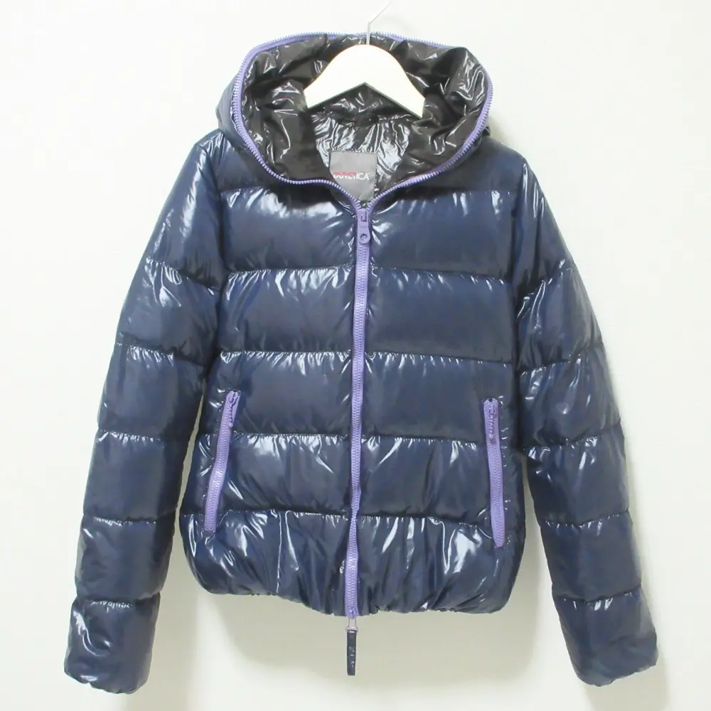 DUVETICA ダウンジャケット Thia ティア ブルー サイズ40 DUVETICA デュベティカ Thia ティア ダブルジップ ショート丈