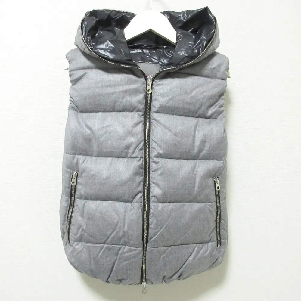 DUVETICA デュベティカ FEBEDUE フェベデュエ チェルッティ社製 カシミアライト ウール ダウンベスト ジャケット 40 グレー