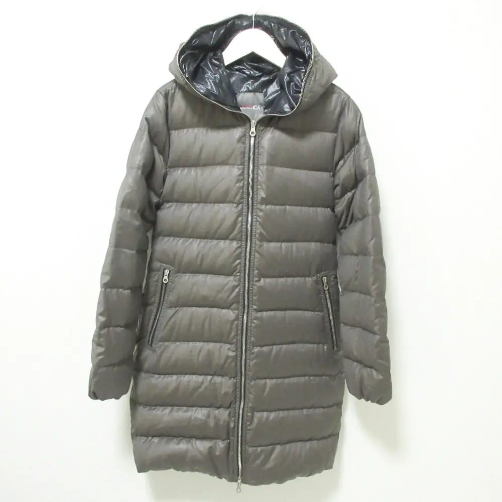 DUVETICA デュベティカ ACE アチェ F.LLICERRUTI製生地 ウール カシミヤブレンド フーデッド ダウンコート 40 チャコールグレー