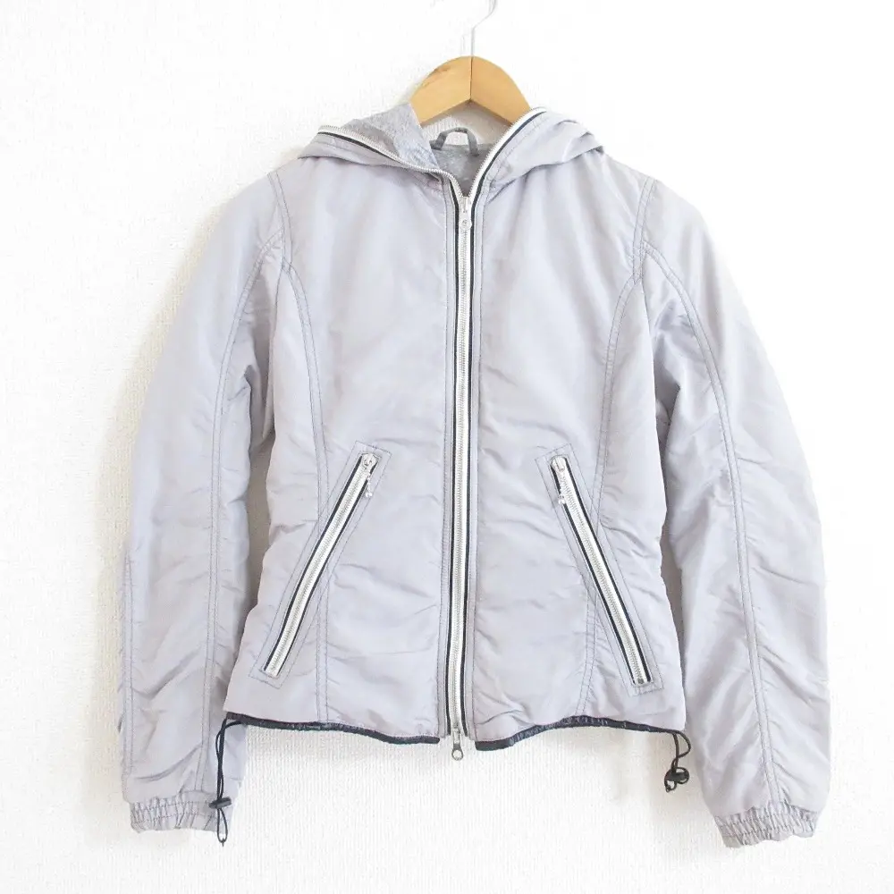 DUVETICA デュベティカ TRIGEDUE トリジェドゥエ ダブルジップ ライトダウンジャケット ナイロン パーカー ブルゾン 40 グレー