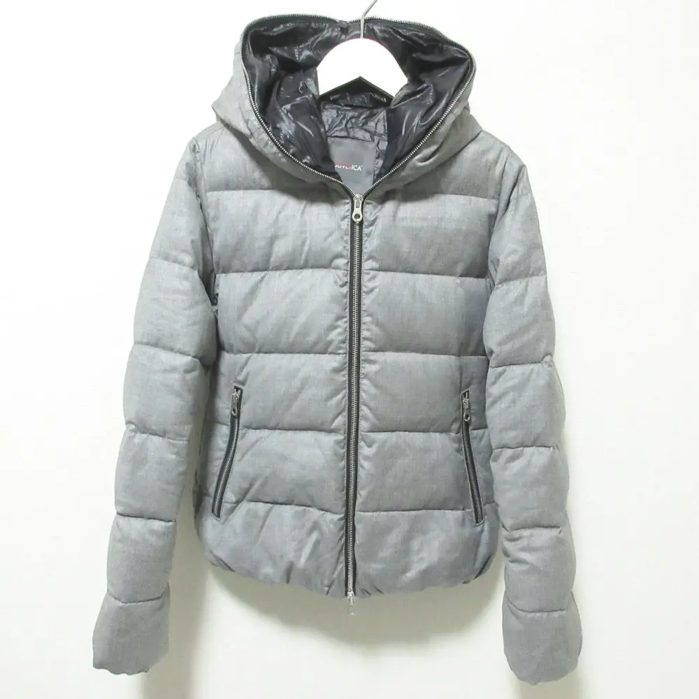 DUVETICA デュベティカ ウール カシミヤブレンド ライト フーデッド ダウンジャケット 38 グレー