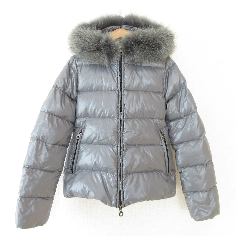 DUVETICA デュベティカ ADHARA アダラ フォックスファー ショート丈 フーデッド ダウンジャケット ブルゾン 40 グレー