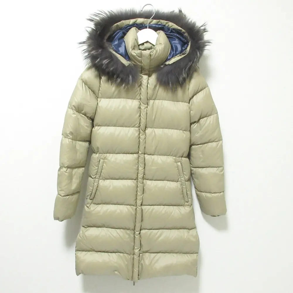 DUVETICA デュベティカ DENEB フード2WAY サイドジップ ダウンコート 38 ベージュ