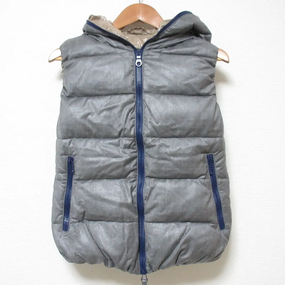 DUVETICA デュベティカ FEBEDUE ウール フーデッド ダウンベスト サイズ40 グレー
