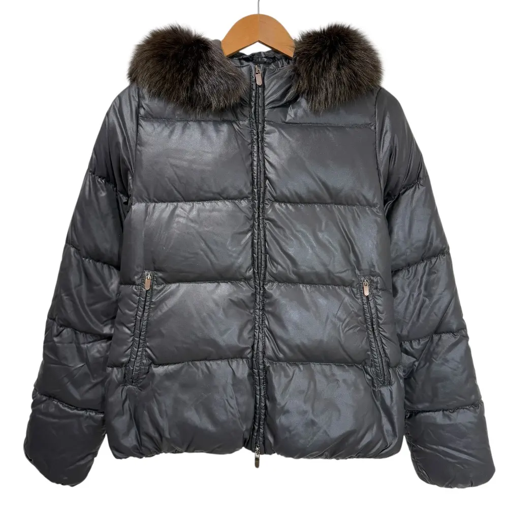 DUVETICA デュベティカ フォックスファーフード付き ダウンジャケット 40 ブラック