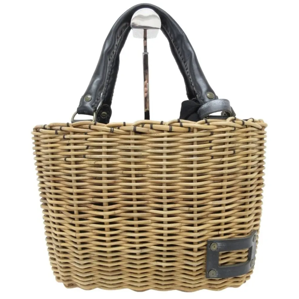 ebagos エバゴス 紅籐×ブライドルレザー トートバスケット かごバッグ