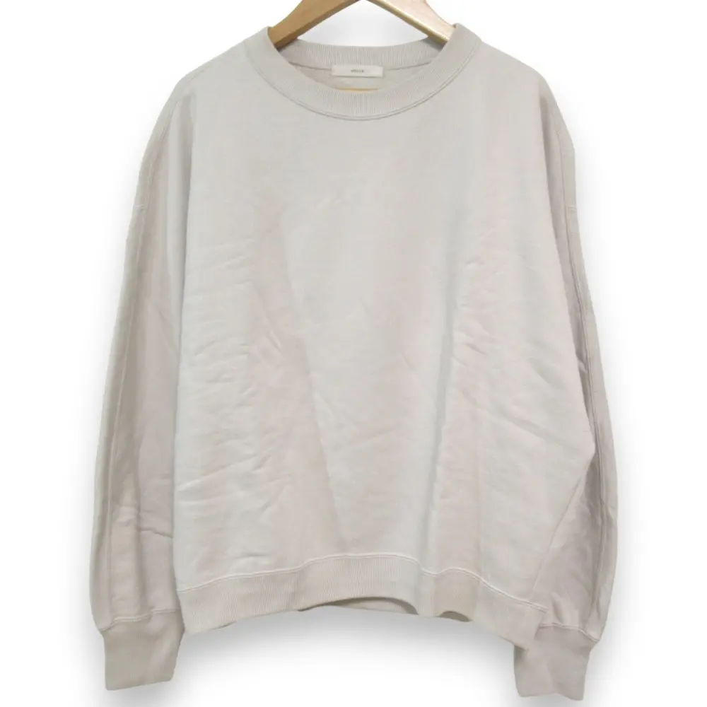 ebure エブール オーガニックコットン裏毛 ビルドアップ プルオーバー 長袖 スウェット トレーナー サイズ38 ベージュ系