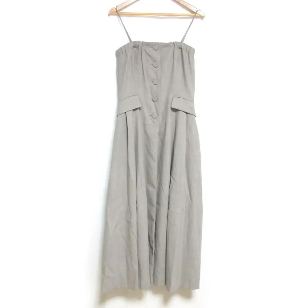 24SS ebure エブール 強撚ツイルクレープ ベアワンピース キャミドレス 3910300100 38 ライトグレー