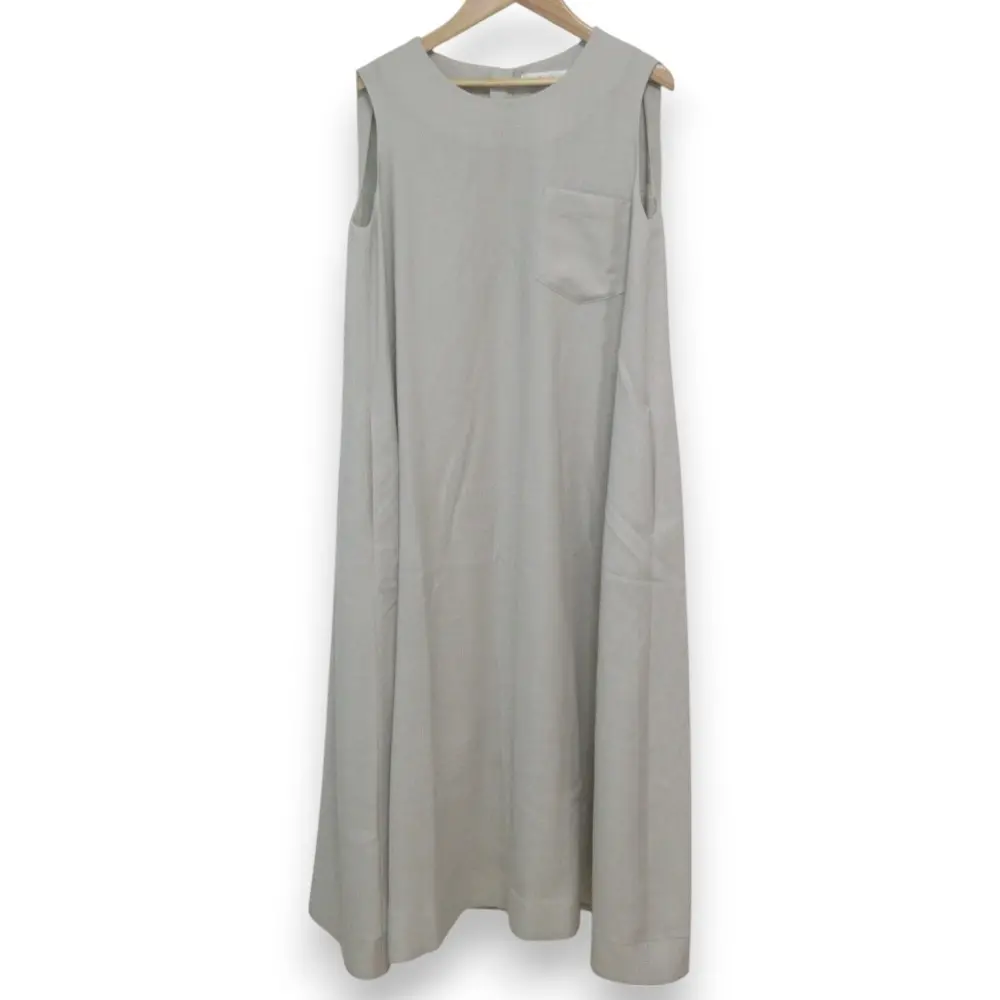 23SS ebure エブール ウールブレンド ノースリーブ ロングワンピース 37103005133264 サイズ36 グレーベージュ系
