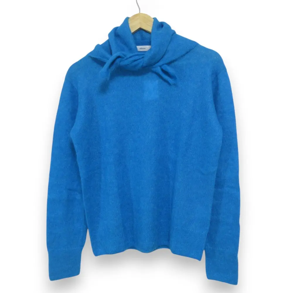 23AW ebure エブール エアリースーリーアルパカ ニット セーター+スカーフ 2点セット  ブルー