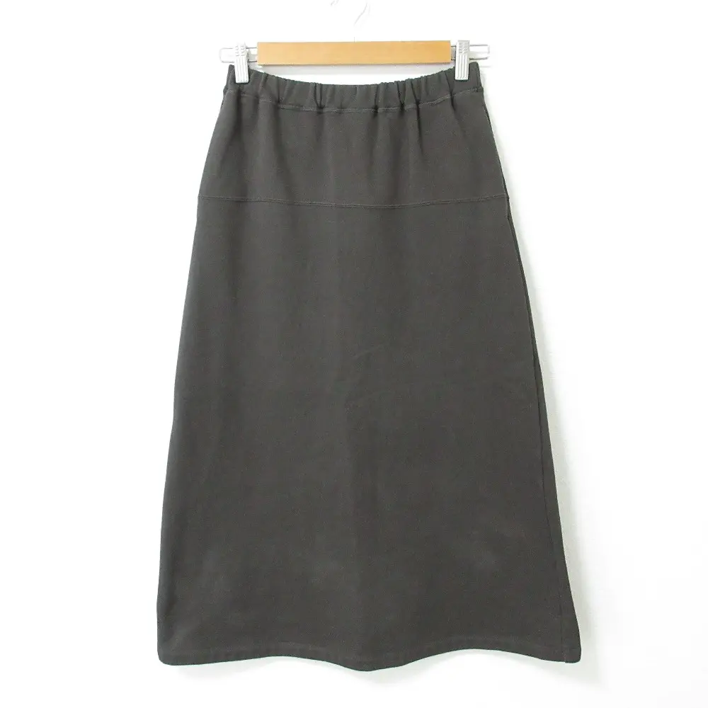 ebure エブール オーガニックコットン裏毛 ロング イージースカート 9910500013 36 ダークグレー