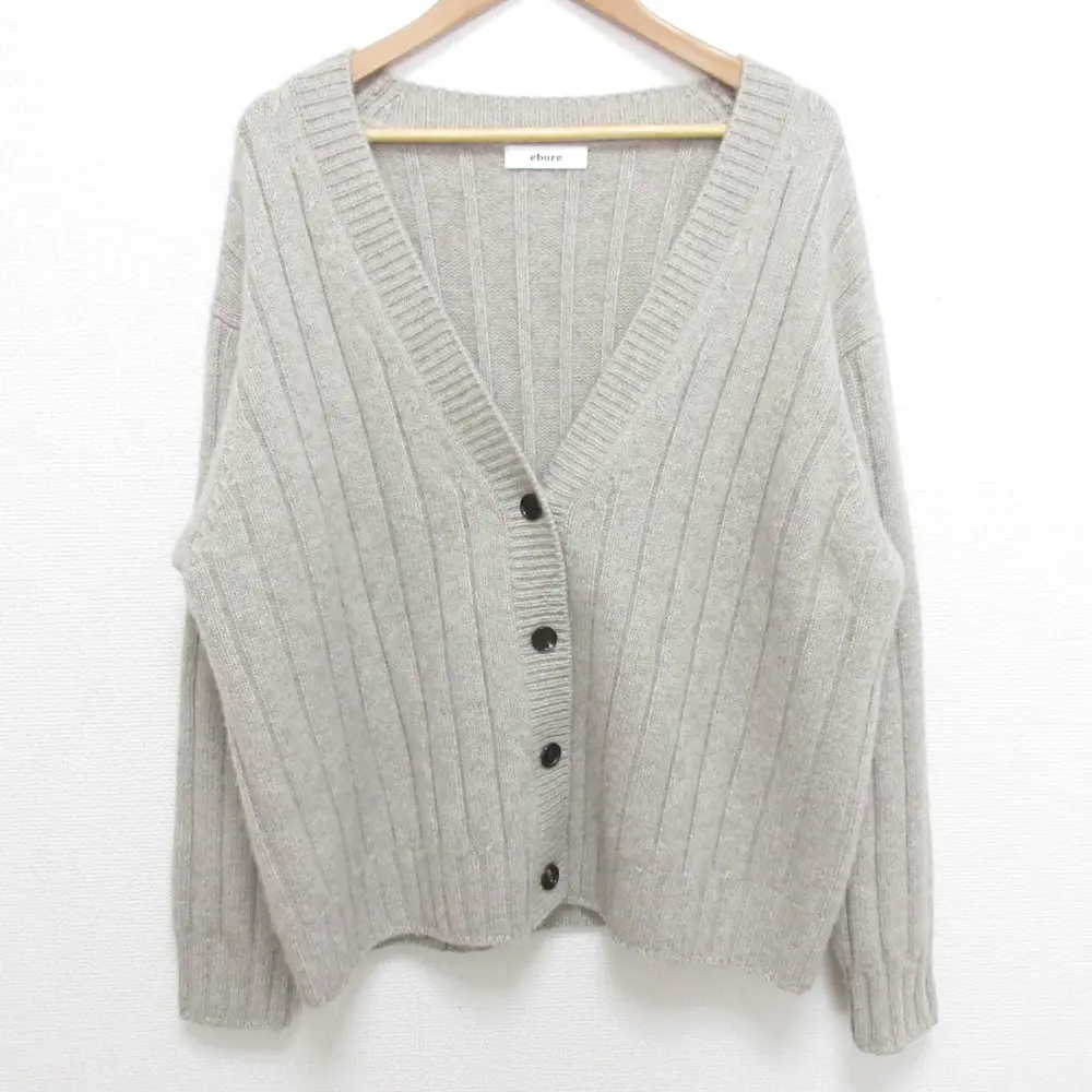 21AW ebure エブール カシミア100％ オーバーサイズ ニットカーディガン ベージュ