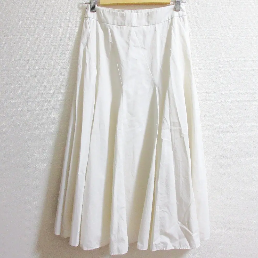 ebure エブール ストレッチ ロング丈 フレアスカート サイズ36 オフホワイト