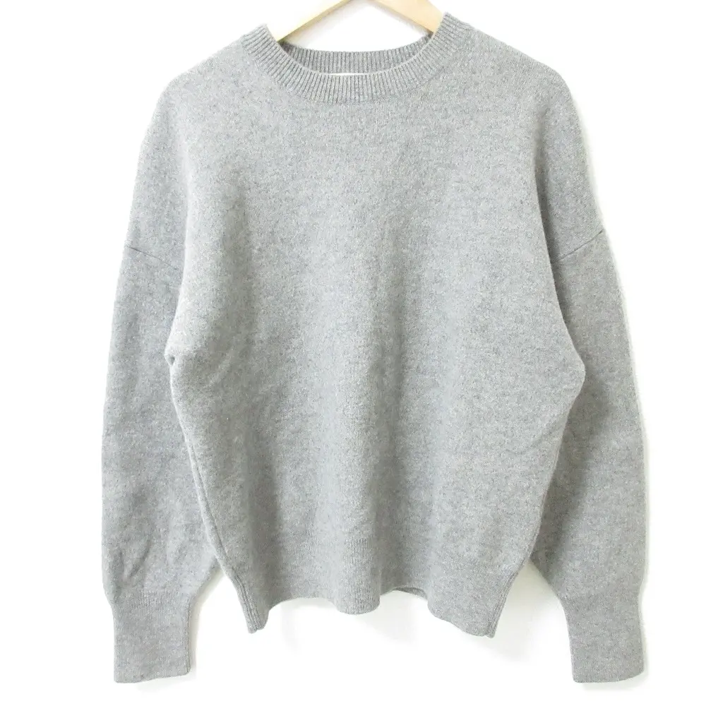 ebure エブール ソフトスムース クルーネックニット プルオーバー セーター グレー