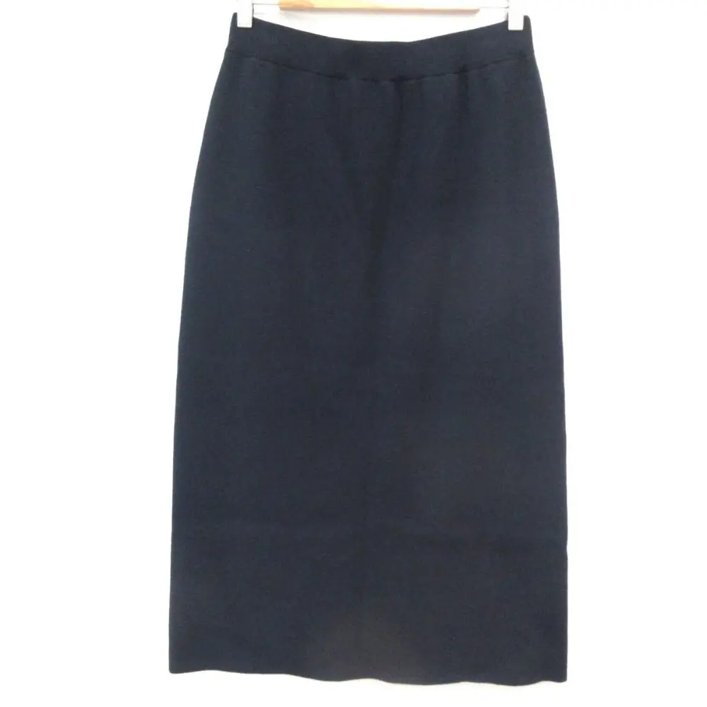 23SS ebure エブール Bright Sponge Knit Skirt カシミヤブレンド イージーウエスト ニットスカート サイズ36 ネイビー